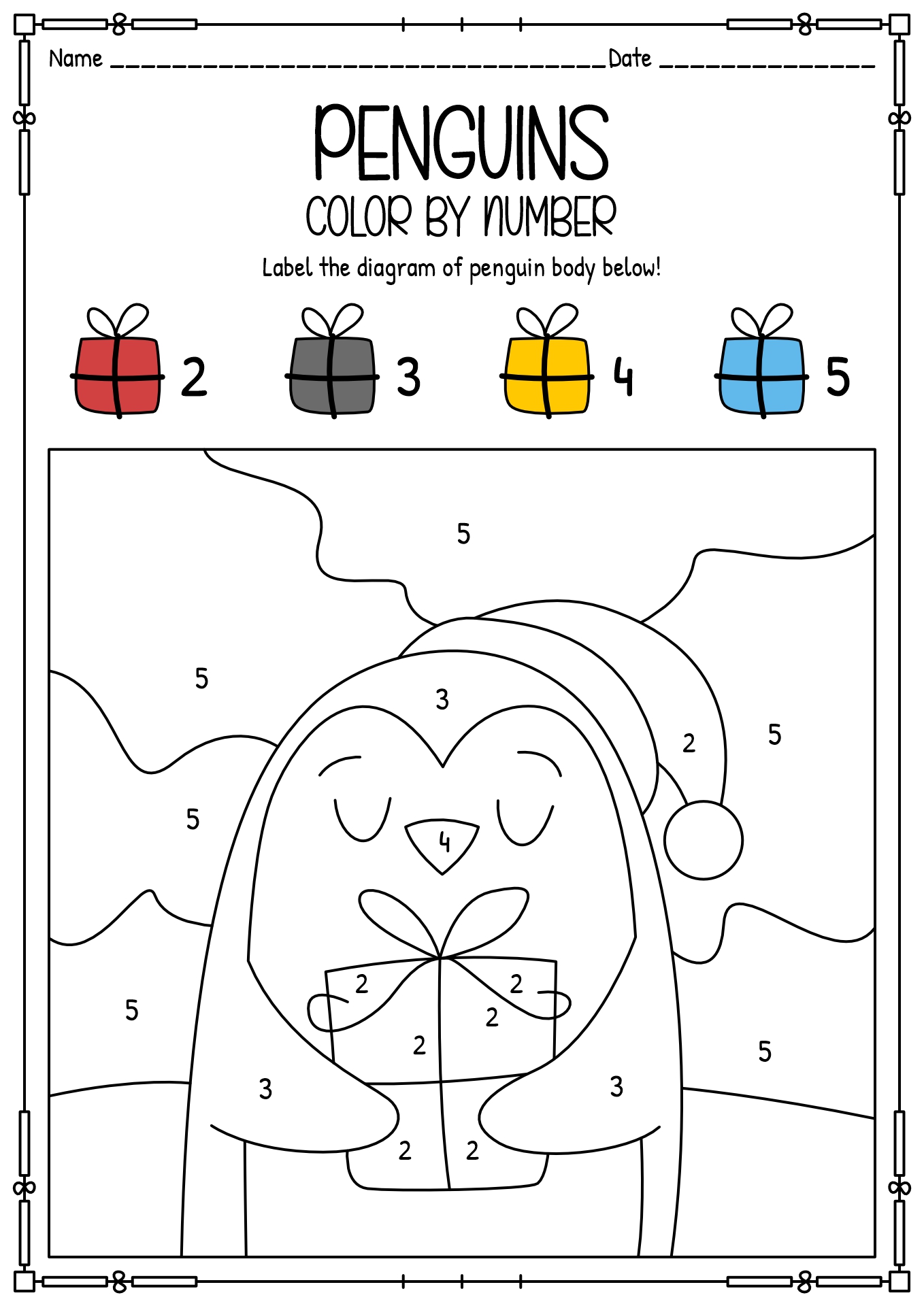 10 Best Images Of Penguin Preschool Worksheets Penguin Parts Penguin Addition Roll And Color