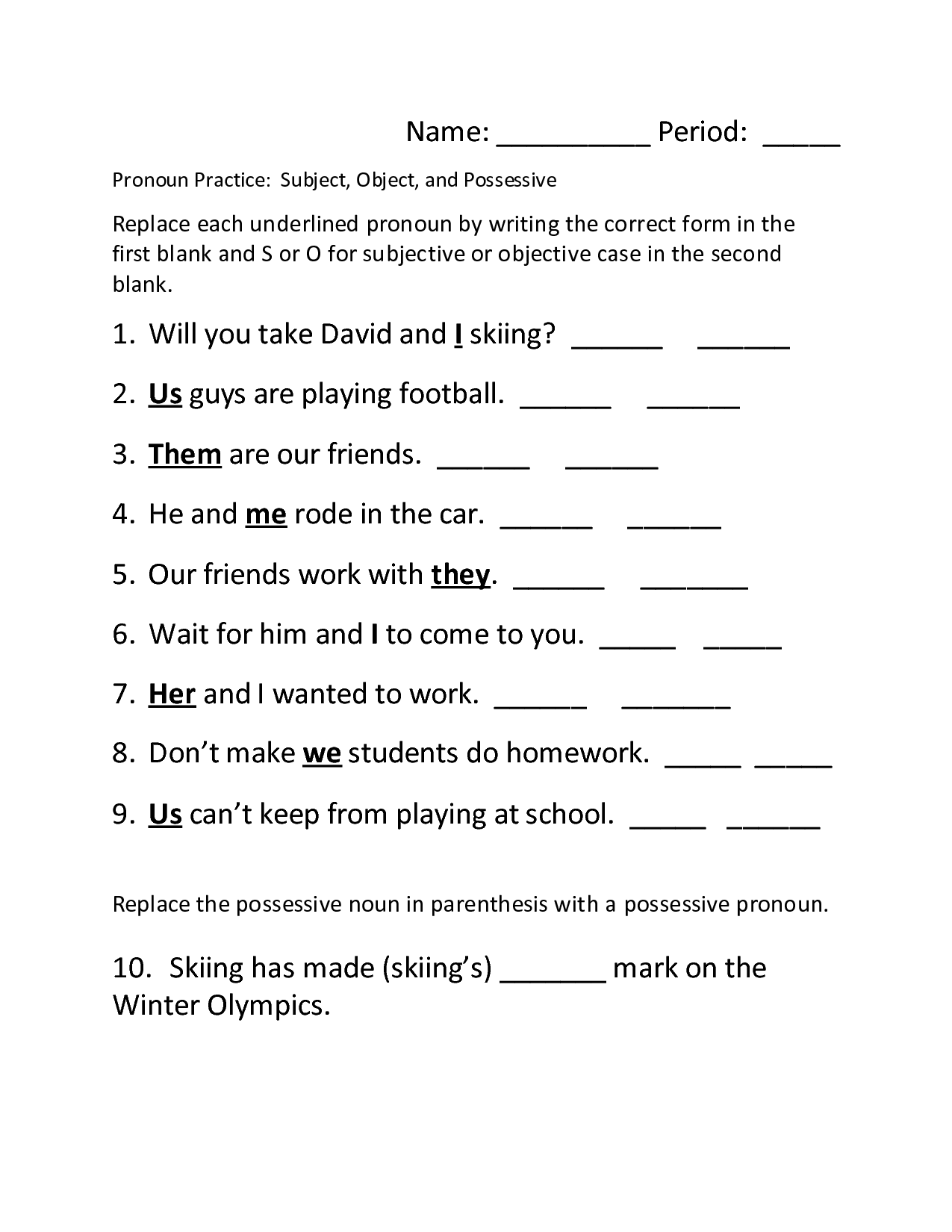 14 Best Images Of Spanish Pronouns Worksheet Subject Pronouns 