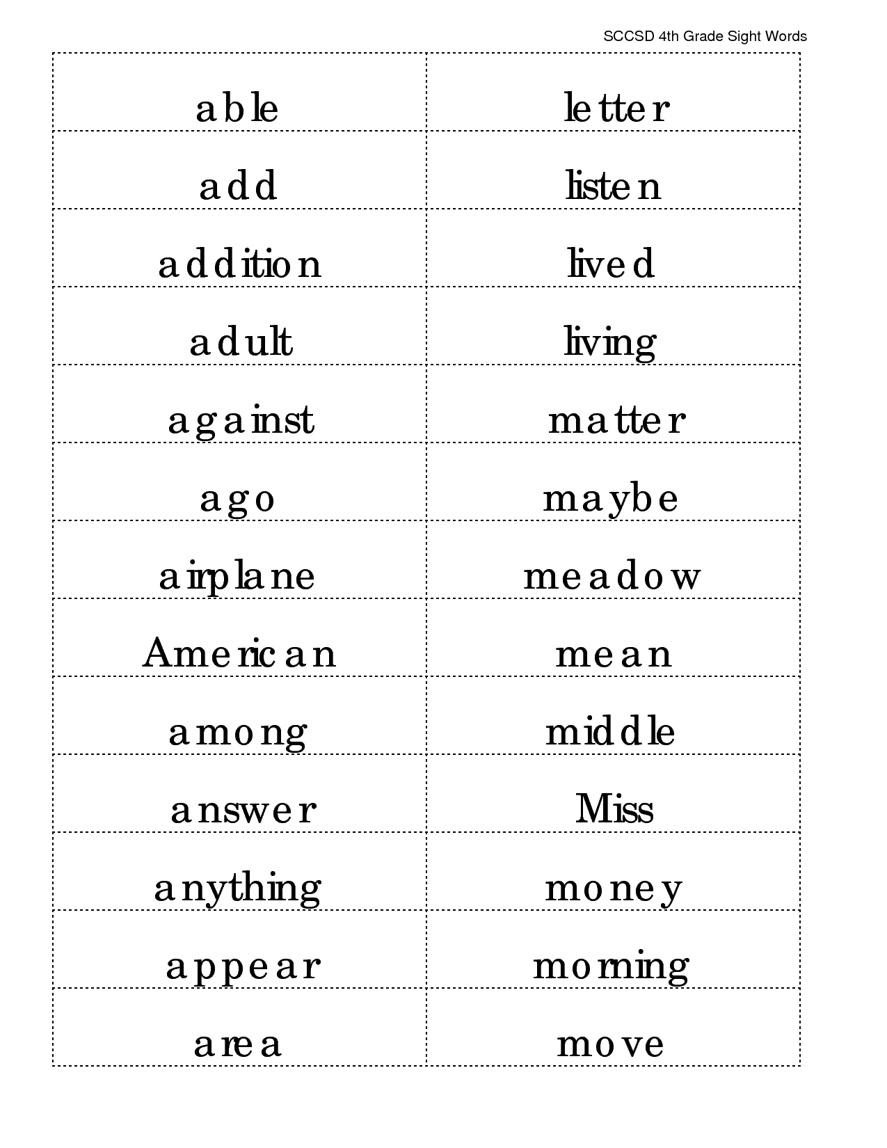 17 Best Images Of Fourth Grade Words Printable Worksheets Third Grade 