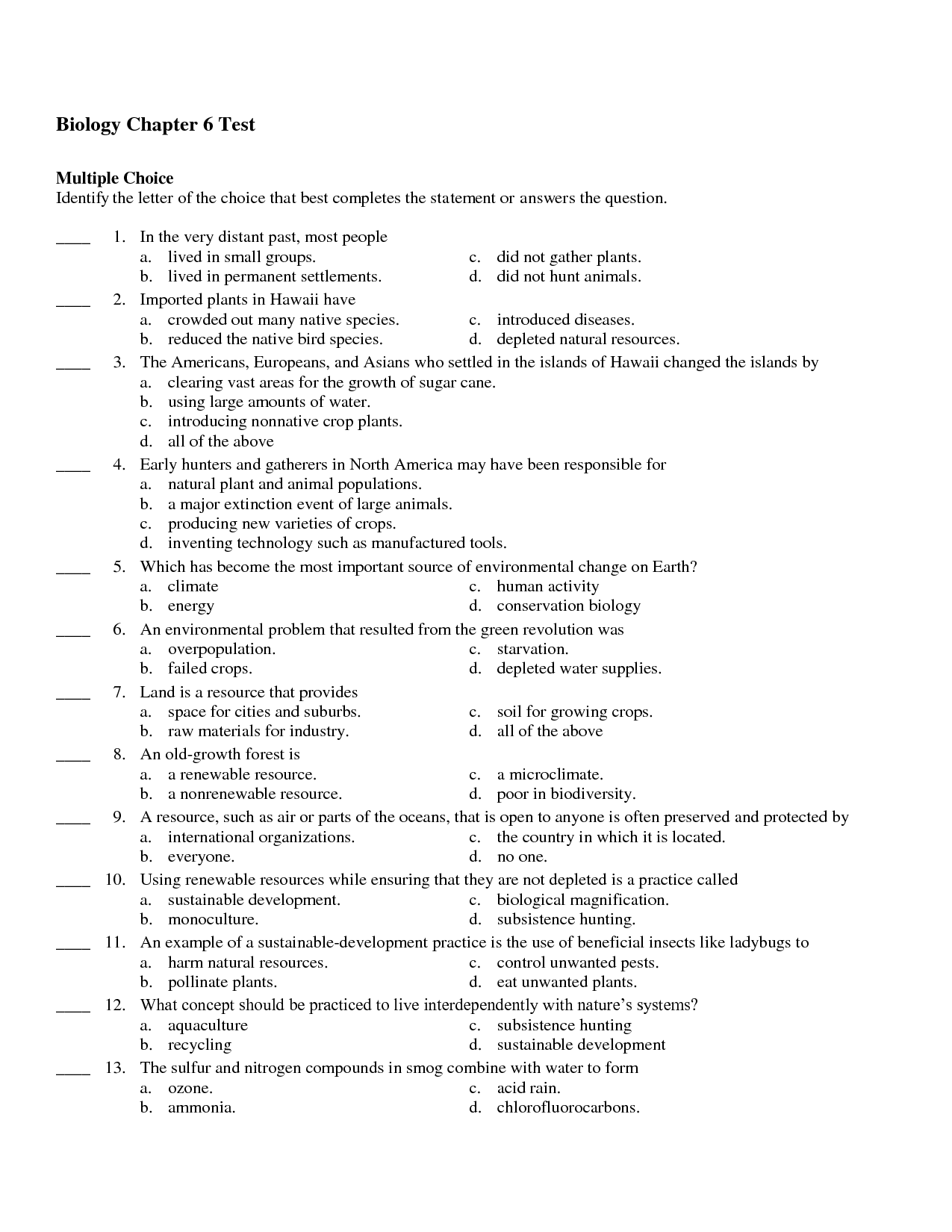 Skills Worksheet D A B C B C D C Vocabulary Review