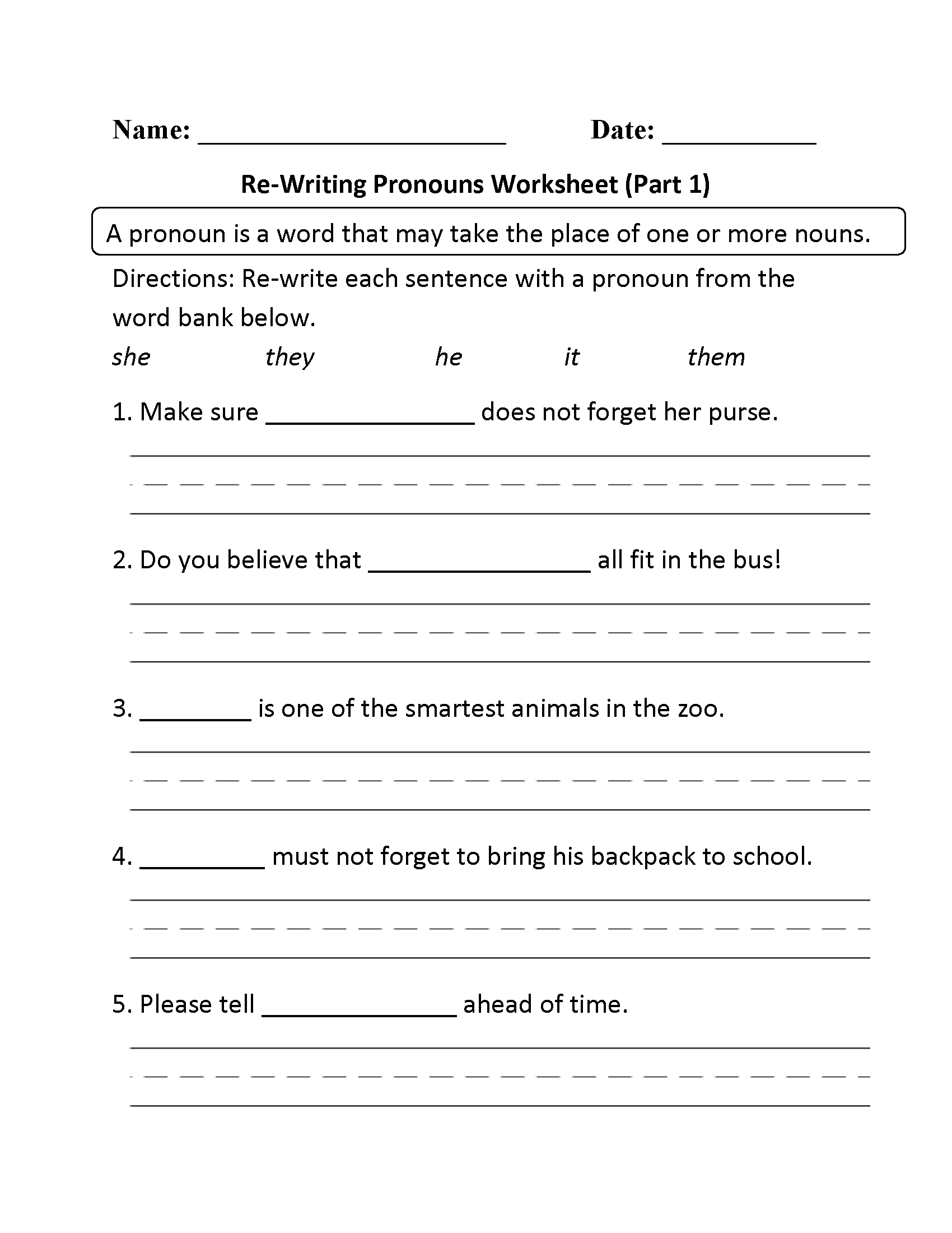 7 Best Images Of Indefinite And Reflexive Pronouns Worksheets 