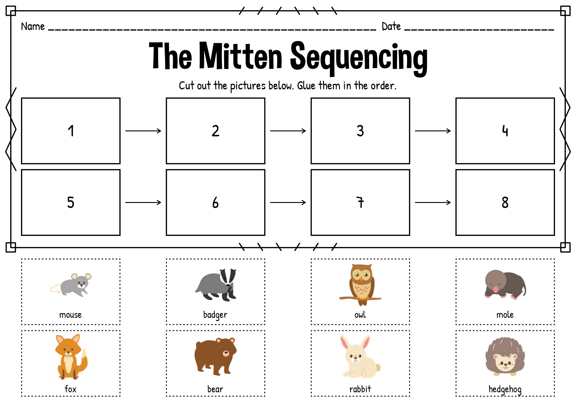 The Mitten Sequencing Printable Free Printable Templates