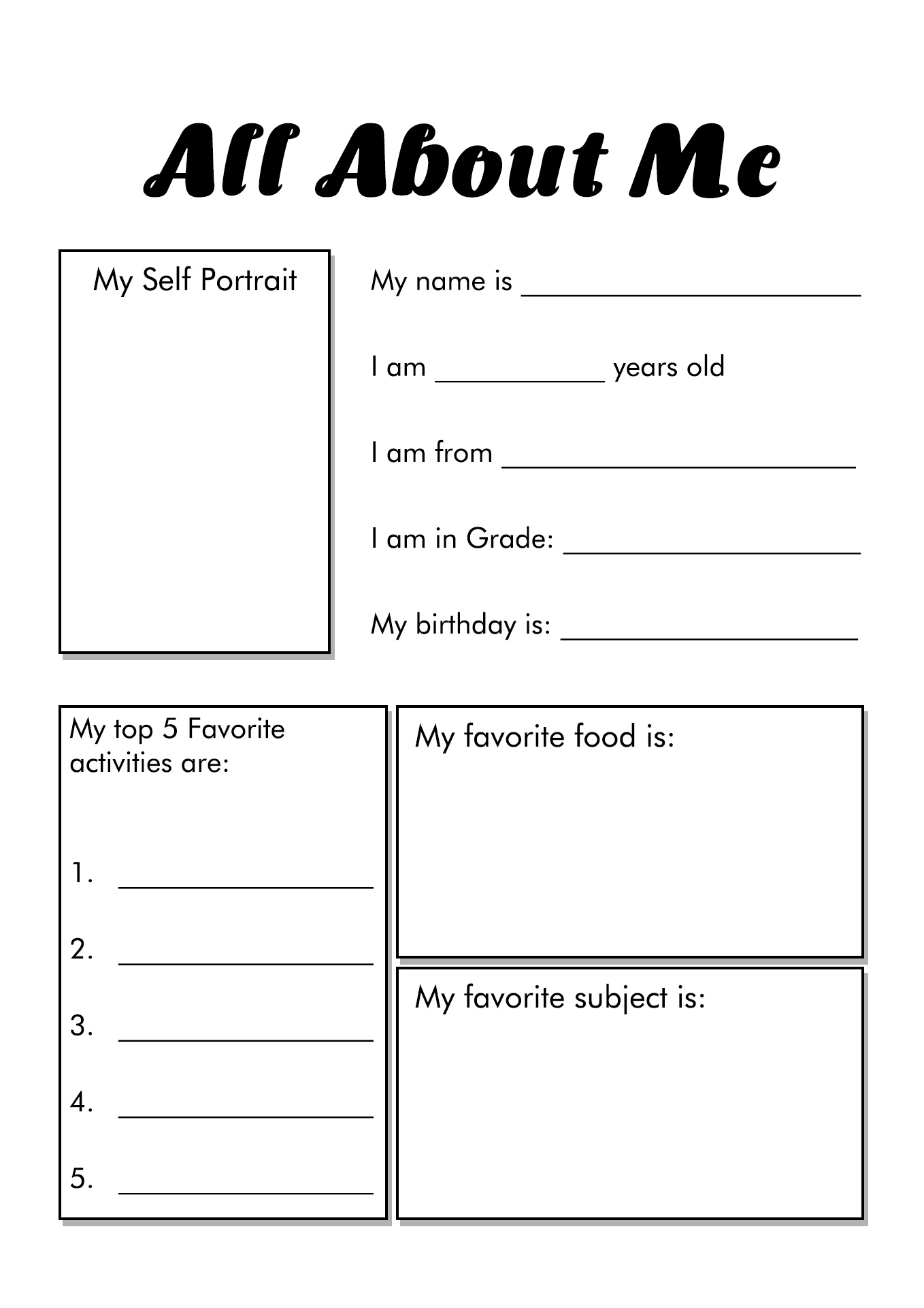 16 Best Images Of All About Me Worksheet Teenagers All About Me 