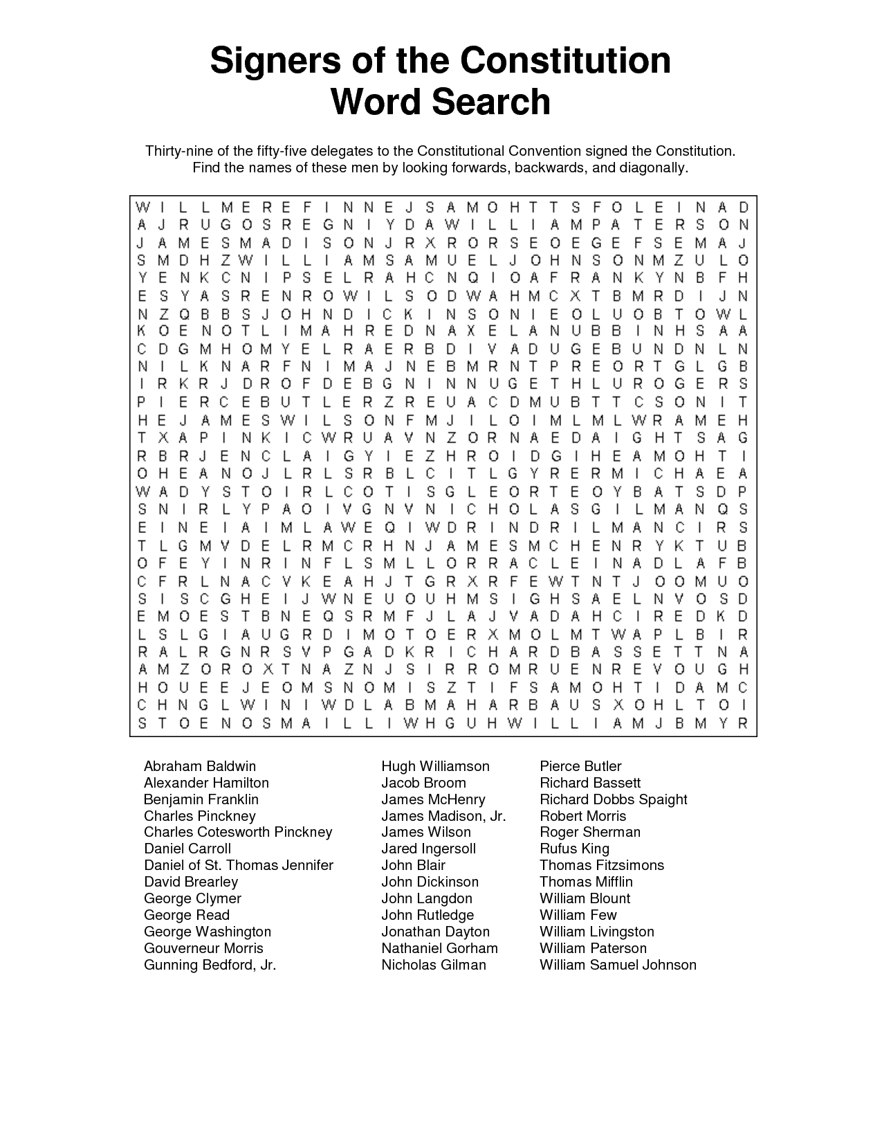 8 Best Images Of Constitutional Convention Worksheet Answers Constitution Crossword Puzzle