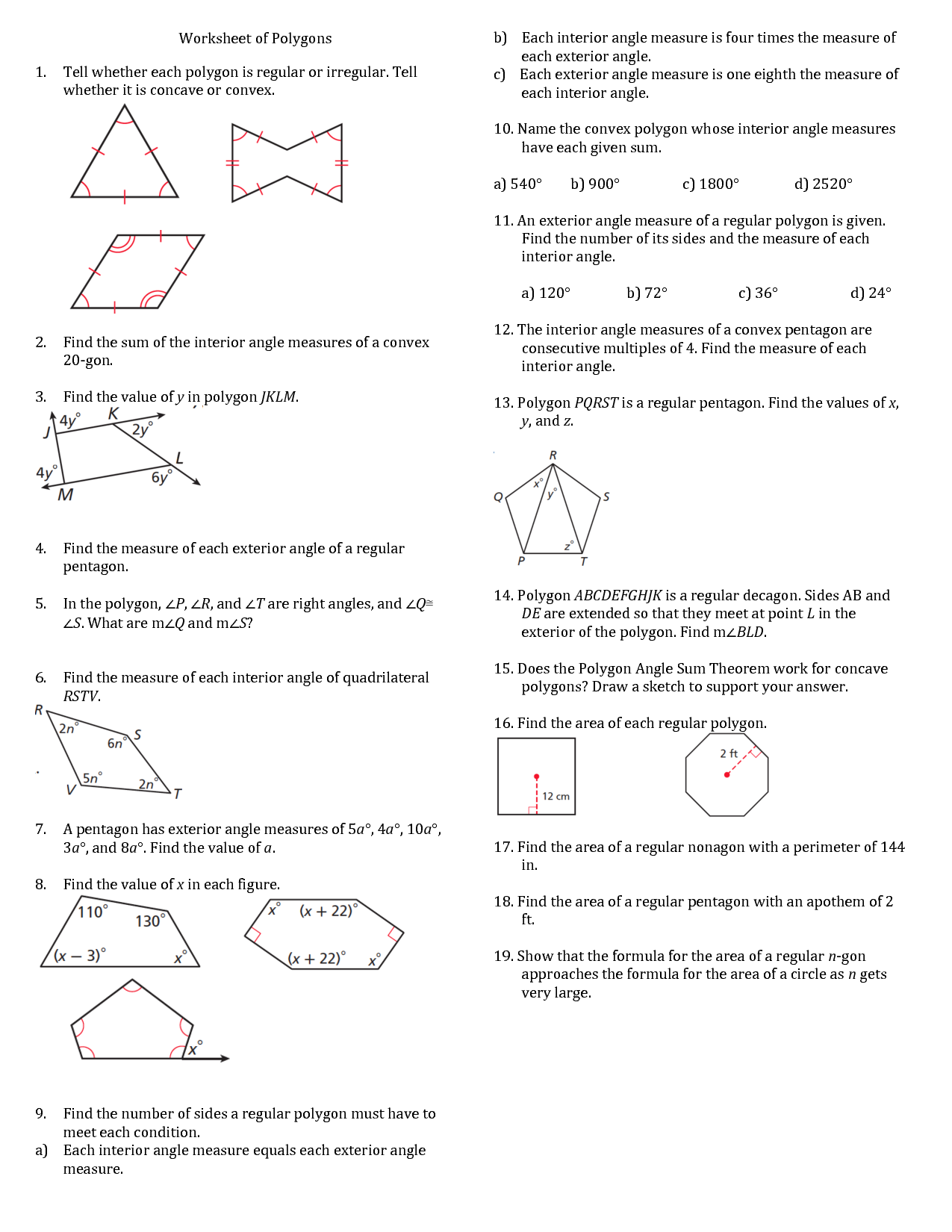 7 Best Images Of Irregular Polygon Shapes Worksheets Quadrilateral Angles Worksheet 3D 