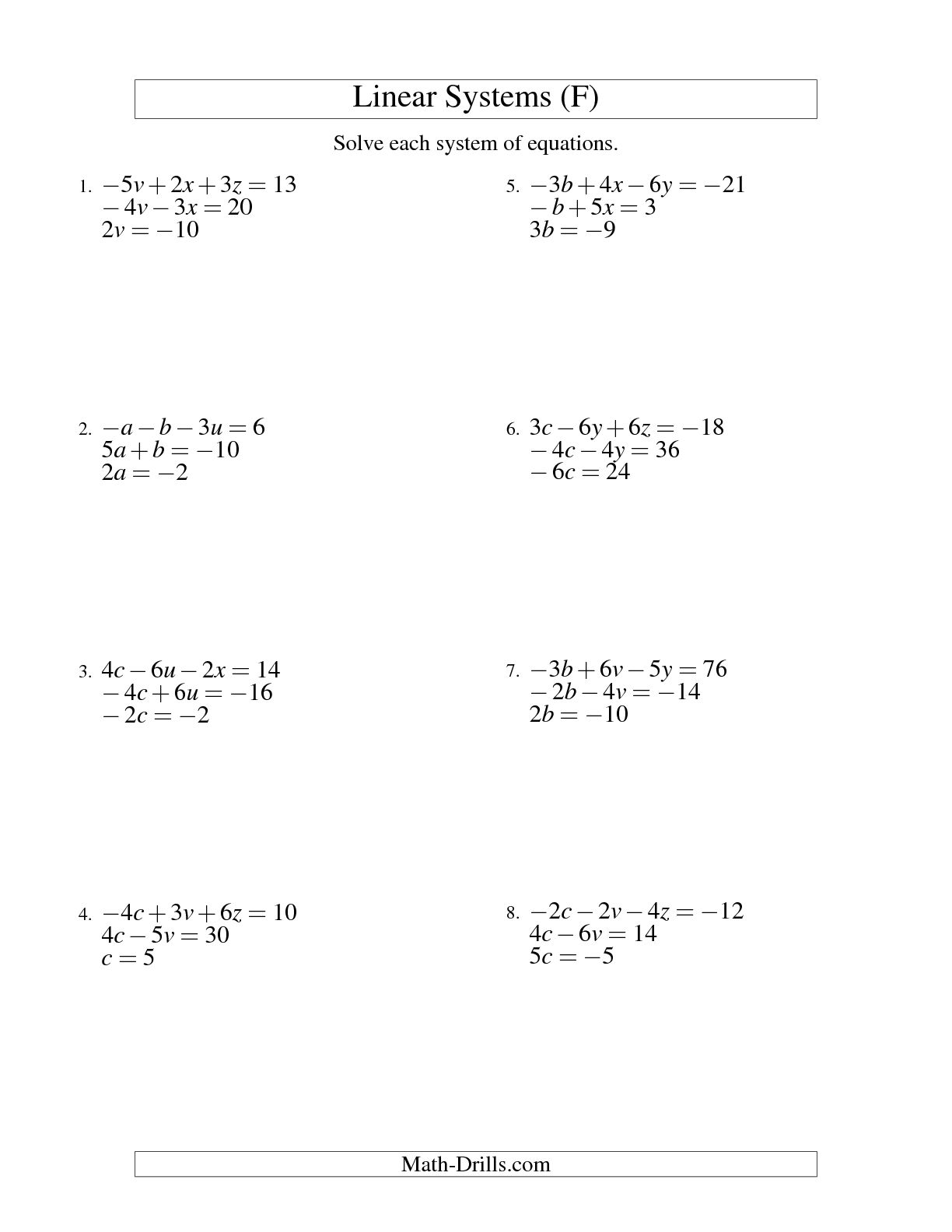 13 Best Images of Algebra Linear Equations Worksheet - Solve Math