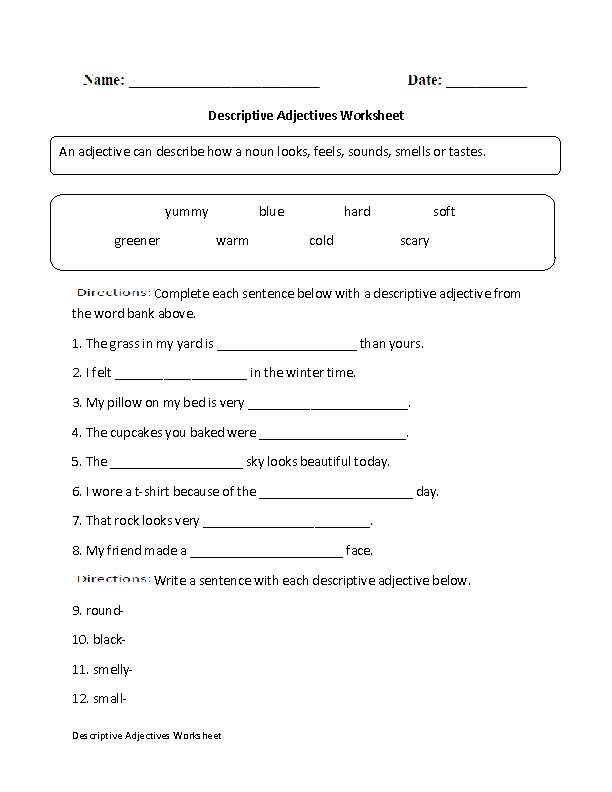 13 Best Images Of Worksheets For How Many Adjectives Adjective Worksheets Adjective 