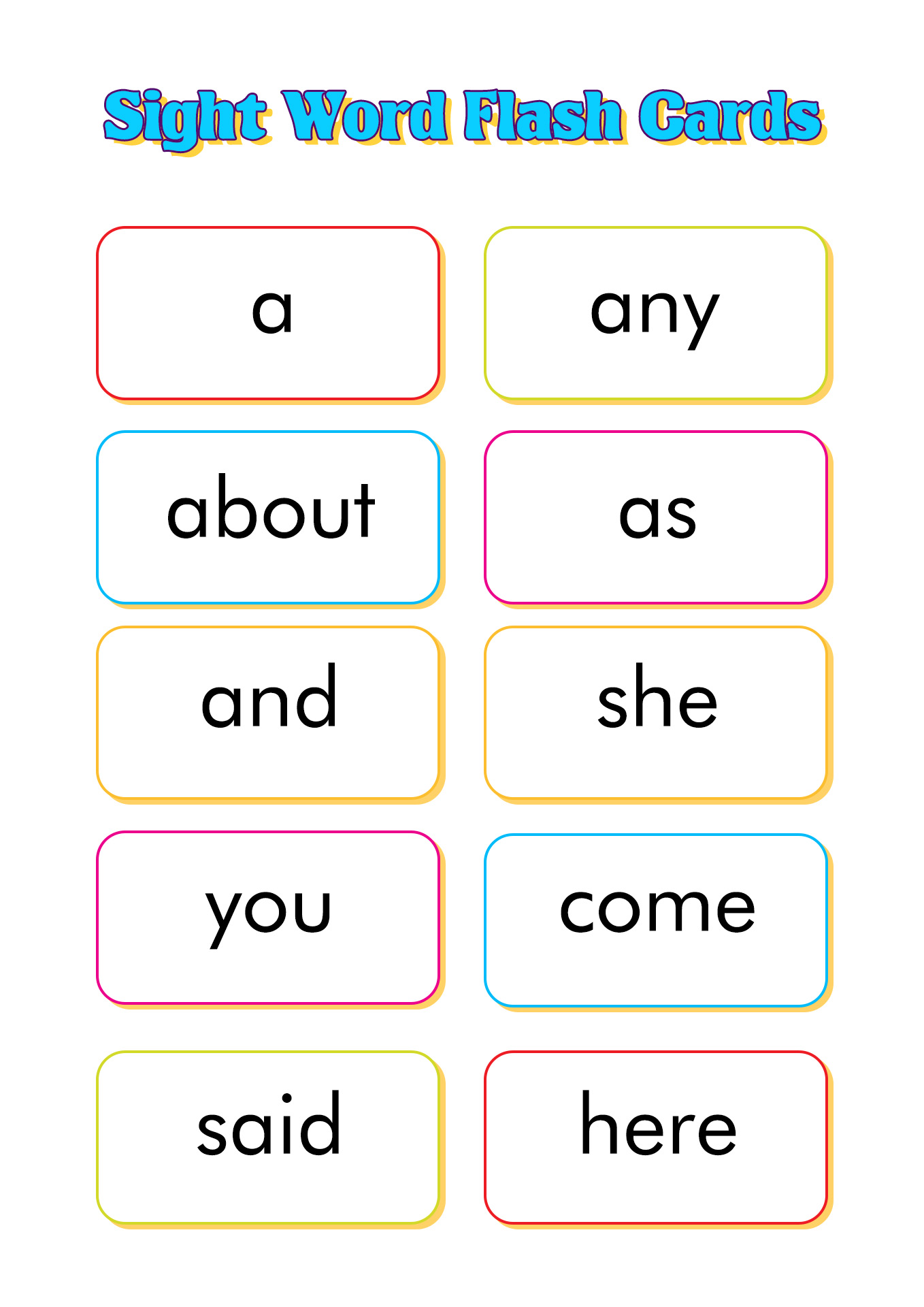 14 Best Images Of First 100 Sight Words Printable Worksheets First 