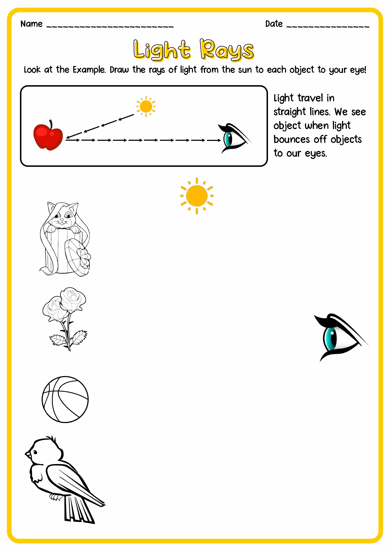 10 Best Images Of Light And Heat Energy Worksheets Kindergarten 