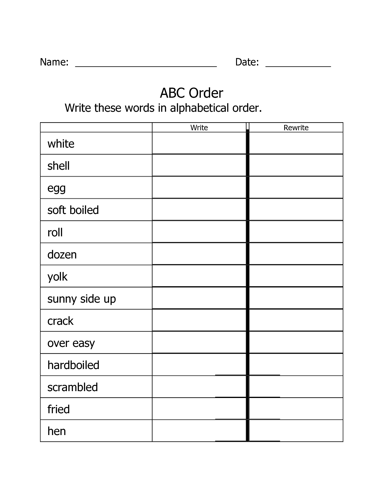 9 Best Images Of Alphabetical Order Worksheets ABC Order Template 