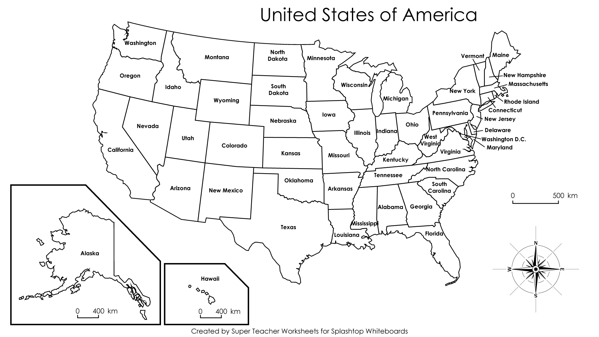 Printable Labeled Map Of The United States New Printable Blank Map ...