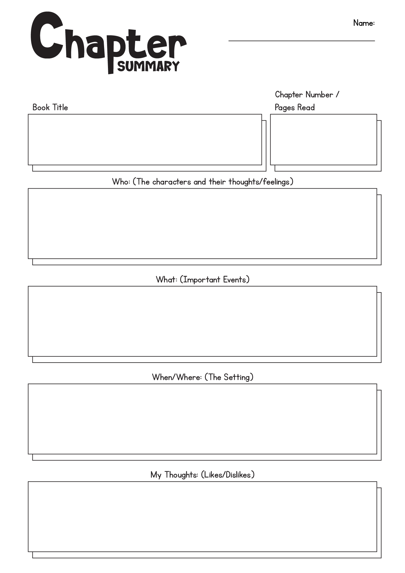 14 Best Images Of Chapter Reading Summary Worksheets Chapter Summary Worksheet Template Book