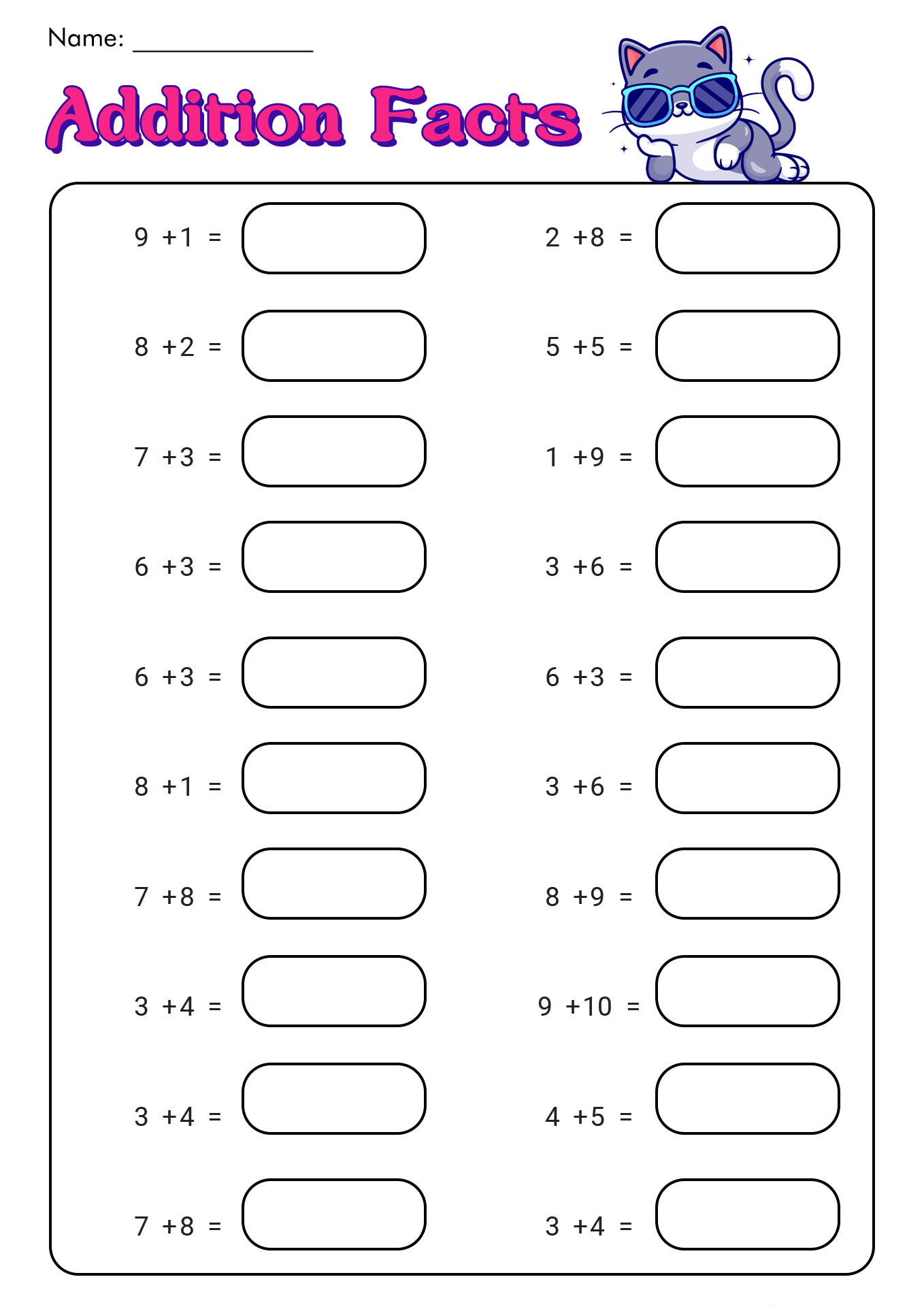 18 Best Images Of Timed Addition Worksheets Math Addition Timed Tests 