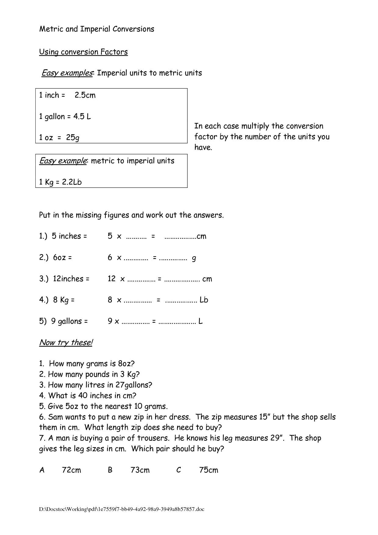 17 Best Images Of Metric To Metric Conversion Worksheets Metric Unit 