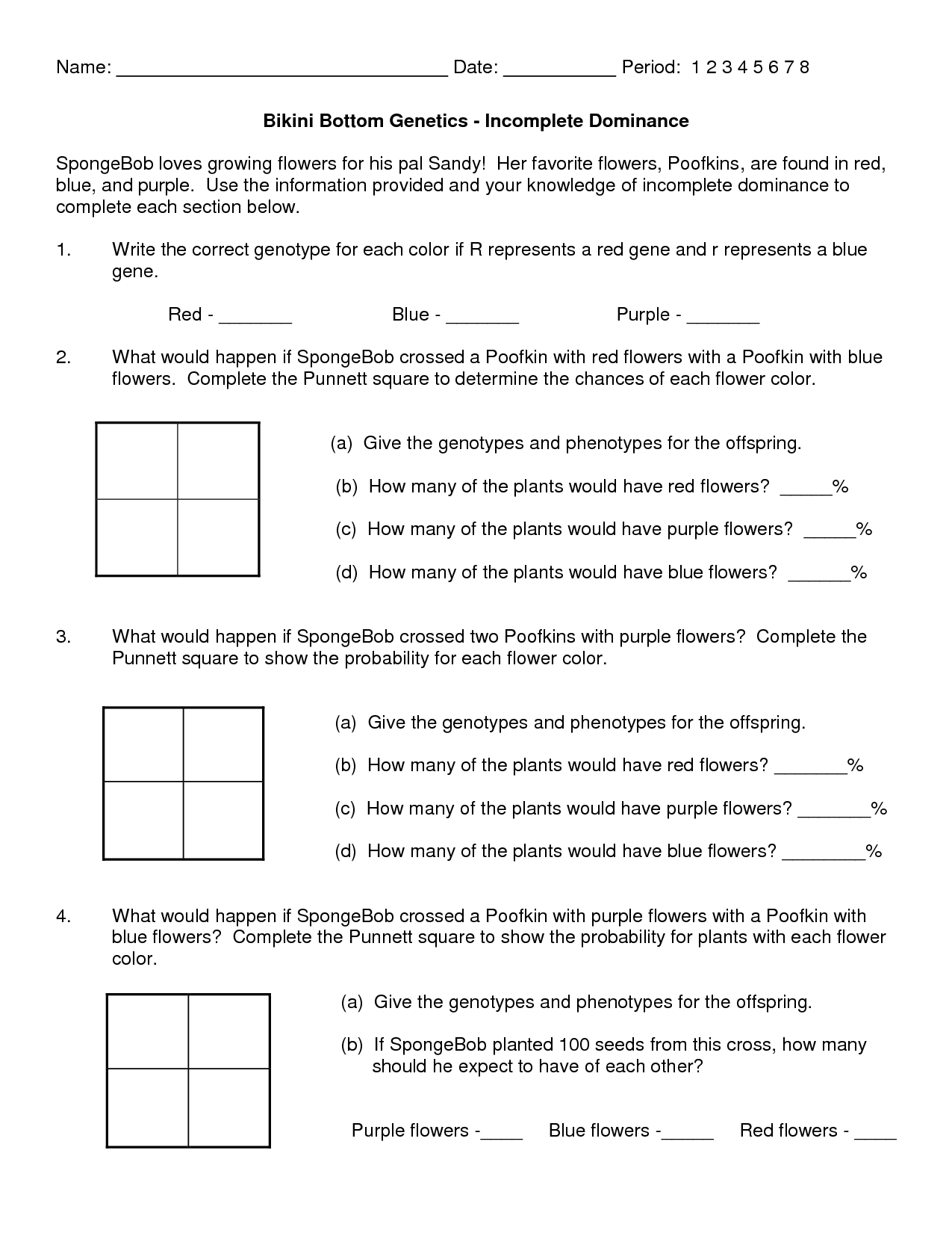 Worksheet Incomplete Dominance And Codominance Worksheet Grass Fedjp Worksheet Study Site 