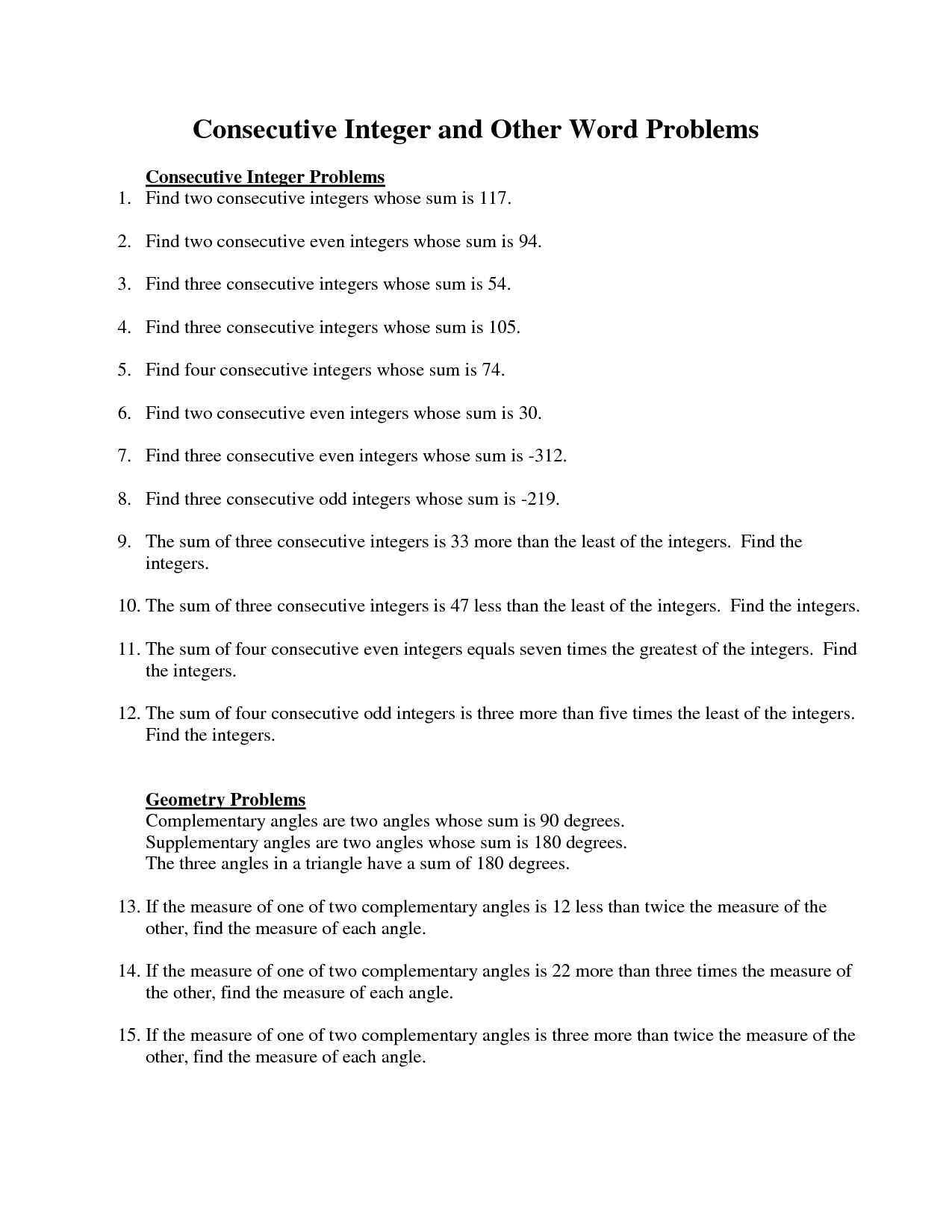 9 Best Images Of Math Word Problem Worksheets Integers Absolute Value Integers Opposites
