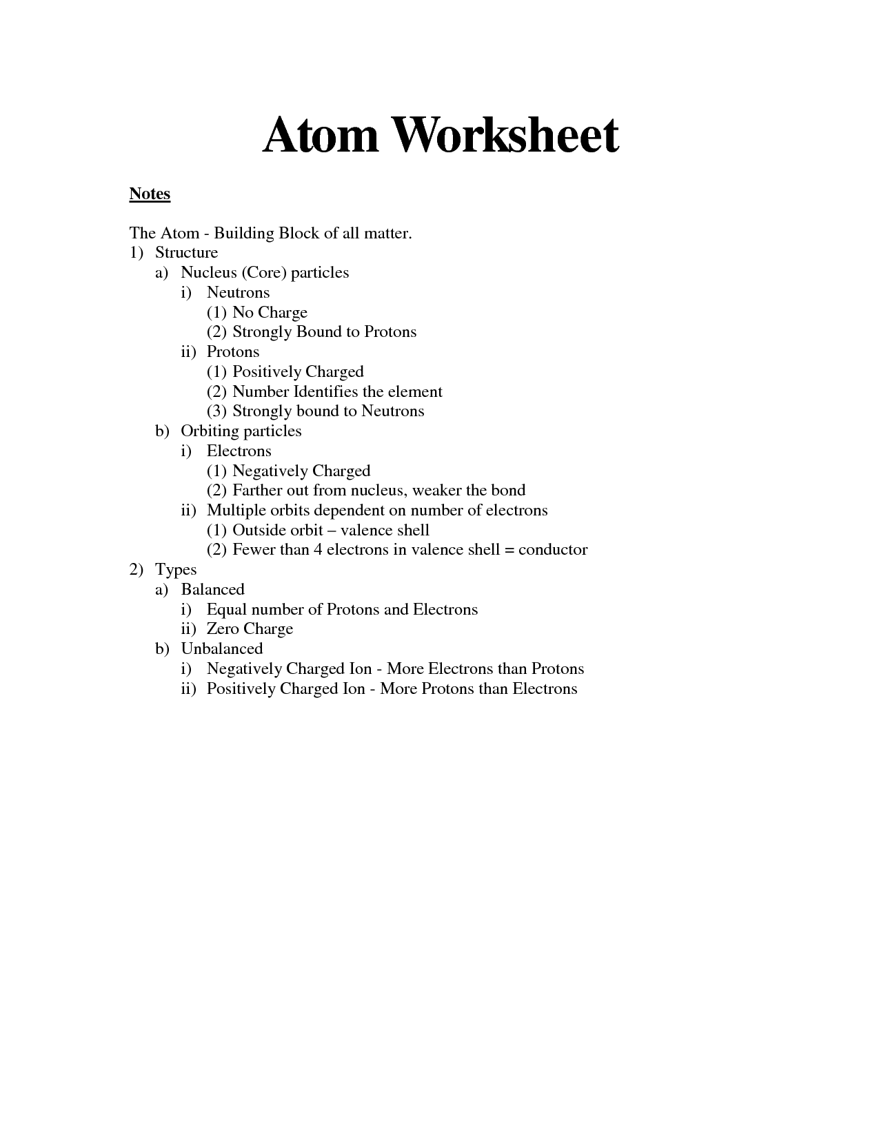 11 Best Images of Atom Worksheets With Answer Keys - Atoms Ions and