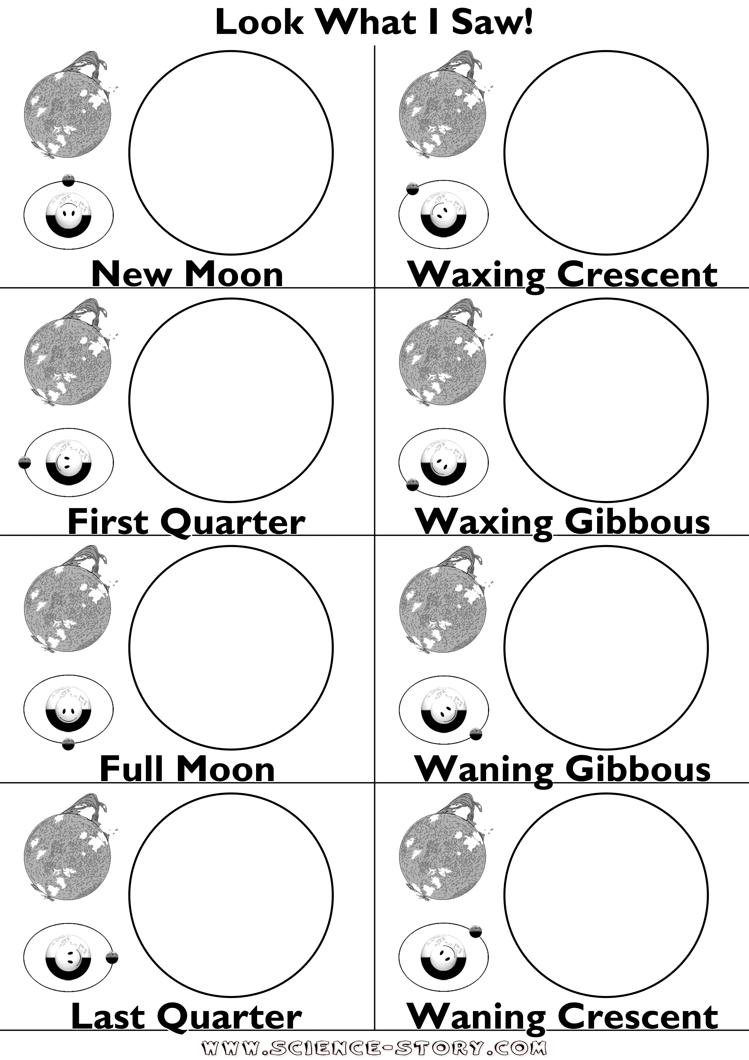 Phases Of Moon Worksheet