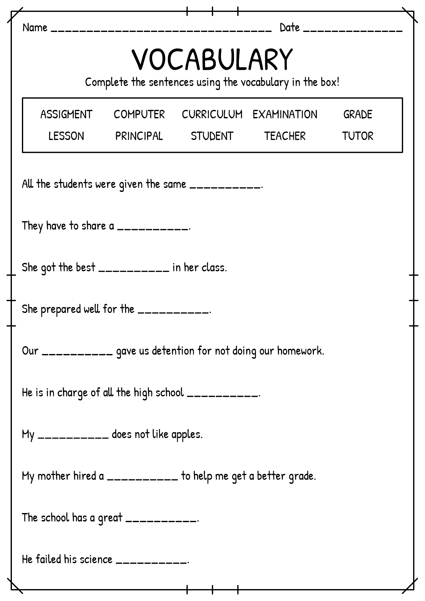 Download Excel Vocabulary Definitions Gantt Chart Excel Template