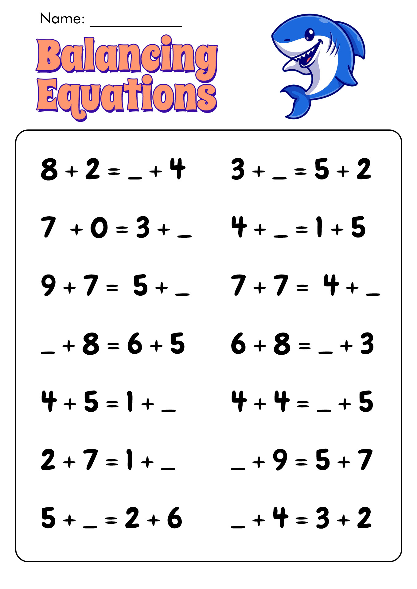 12 Best Images Of Balance Scale Equations Worksheets Balance Equation Worksheets 1st Grade