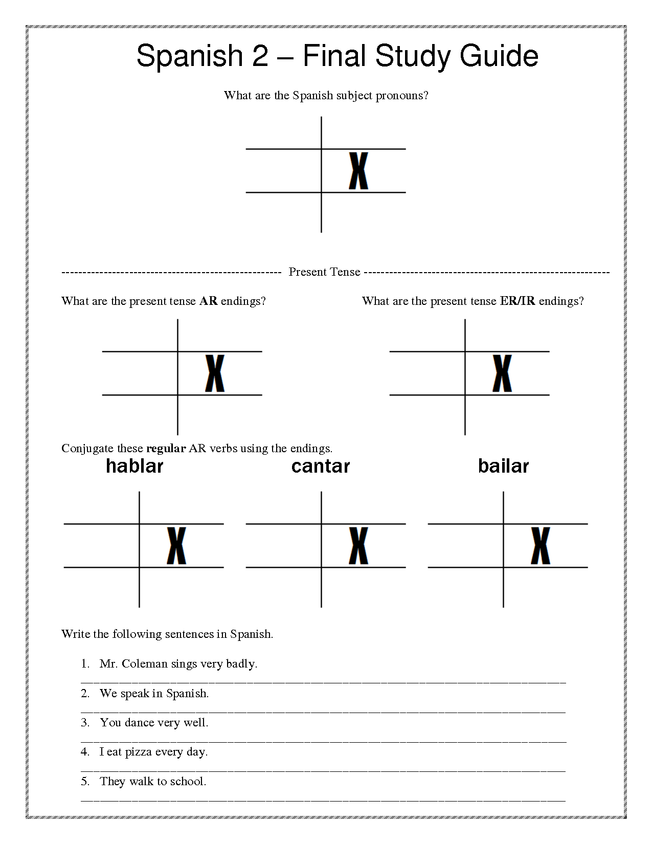 14 Best Images Of AR Conjugation Worksheet ER Ir Spanish Verb Word Search Blank Spanish Verb 