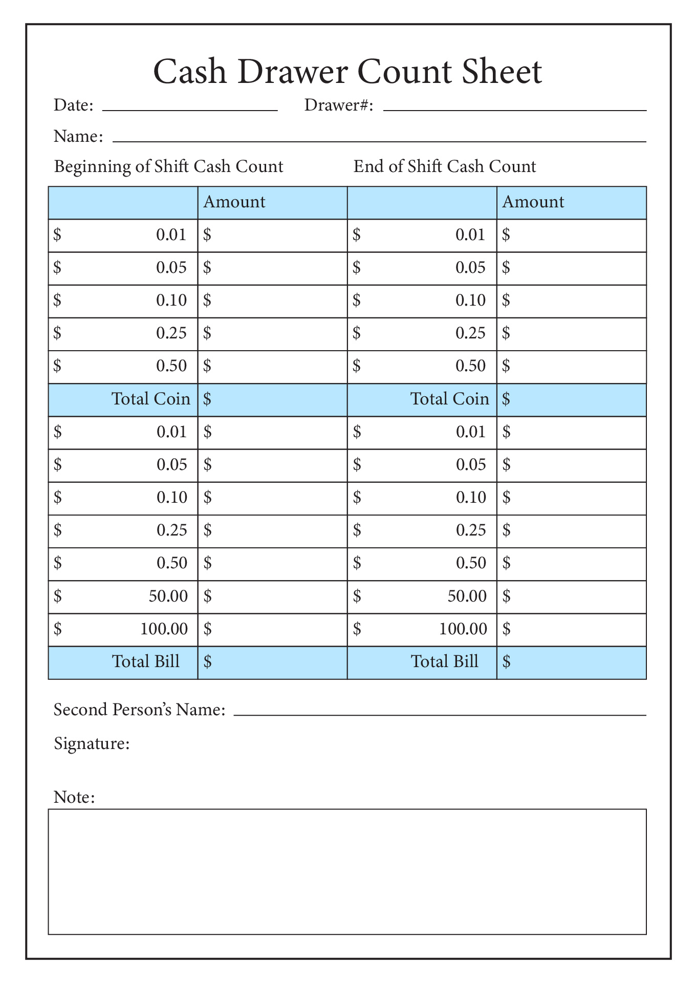 19 Best Images Of Cash Count Worksheet Cash Register Count Sheet 