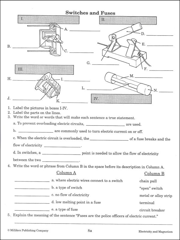 11 Best Images of Science Electricity Worksheets - 4th Grade Reading