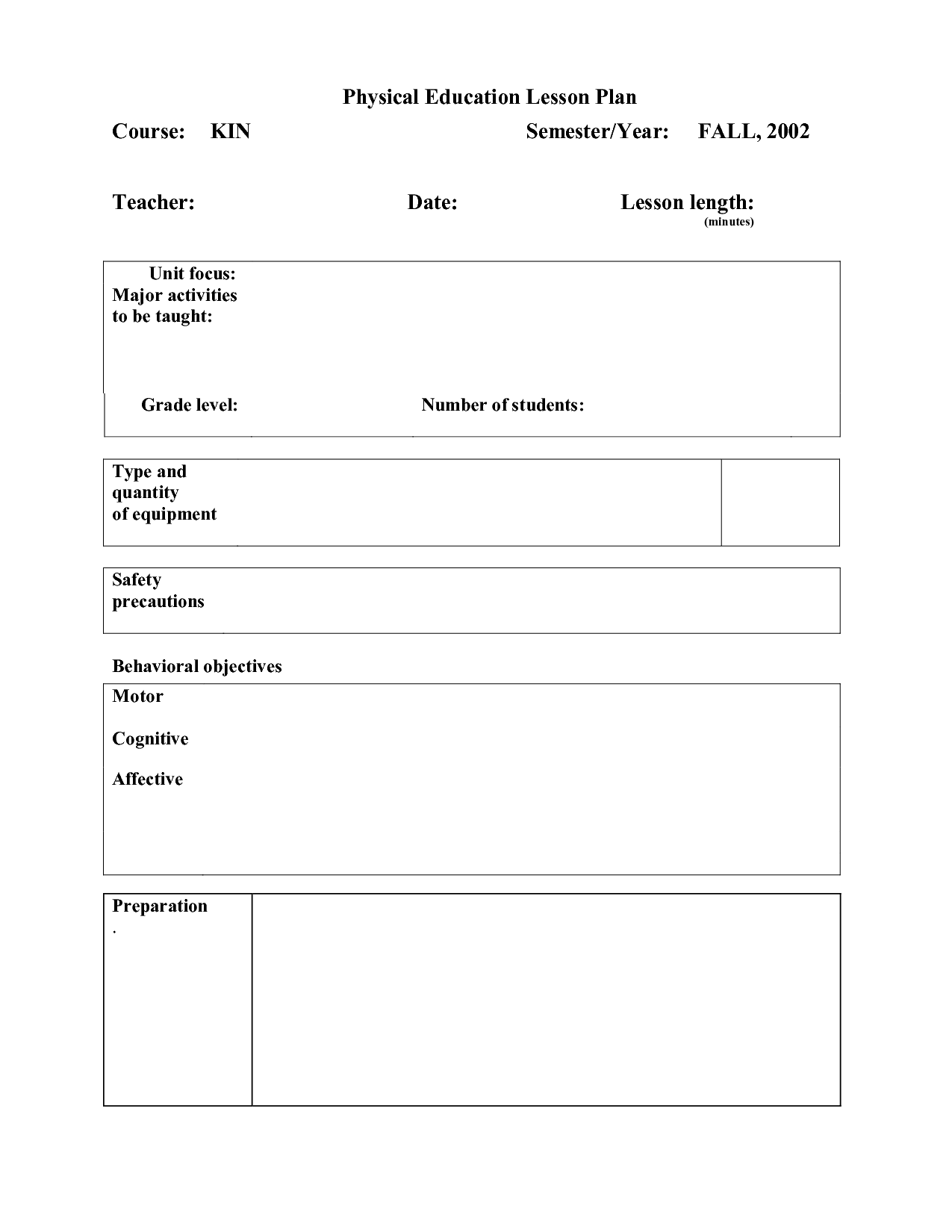 12 Best Images Of Physical Ed Worksheets Physical Education Record 