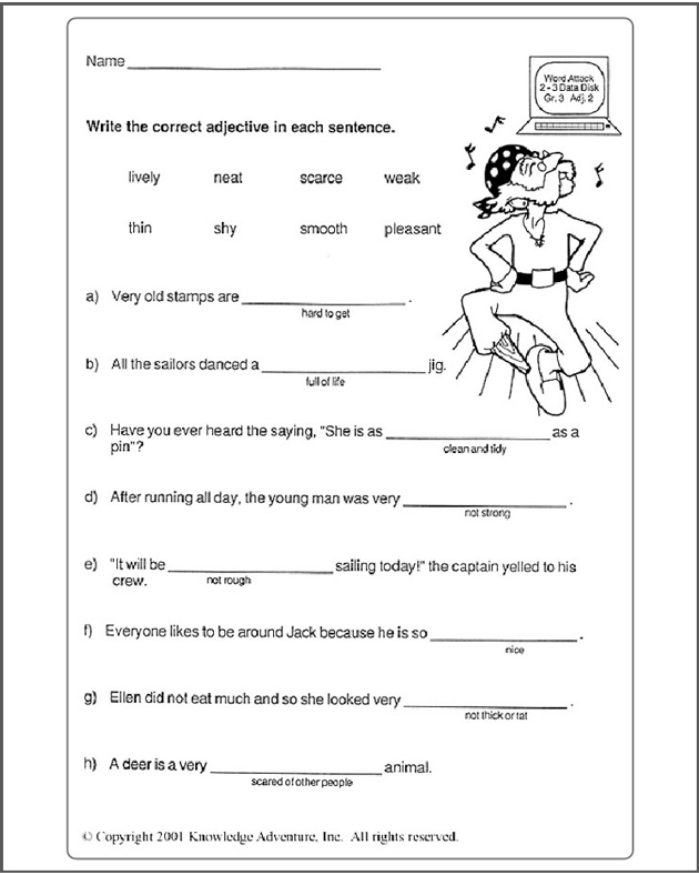 16 Best Images Of Descriptive Words Worksheet Printable Adjective Worksheets 4th Grade Using 