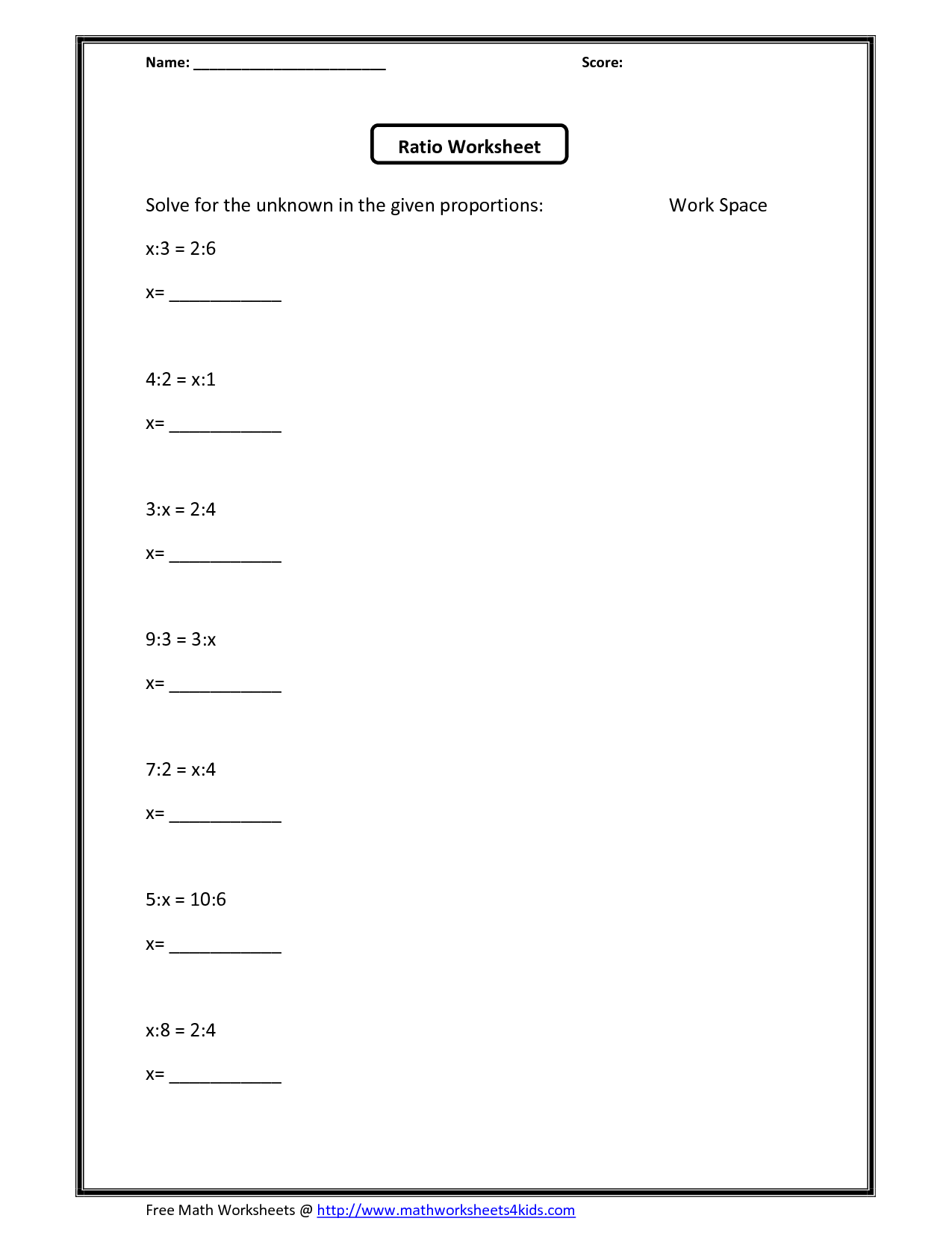 12 Best Images Of Solving Proportions Worksheet Solving Ratios And 