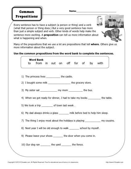 14 Best Images Of Printable Preposition Worksheets 6th Grade 6th 