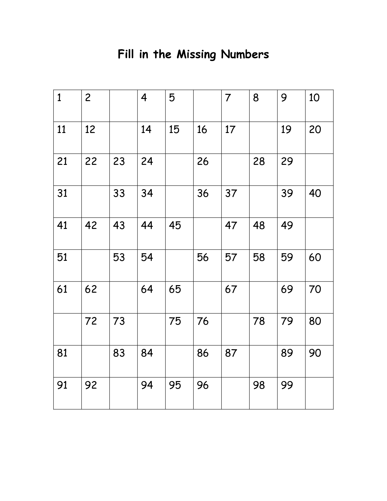17 Best Images Of Missing Number Worksheet Missing Numbers 1 50 Missing Numbers 1 100