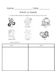 17 Best Images of Want Vs Need Worksheet Free Printable For Adults