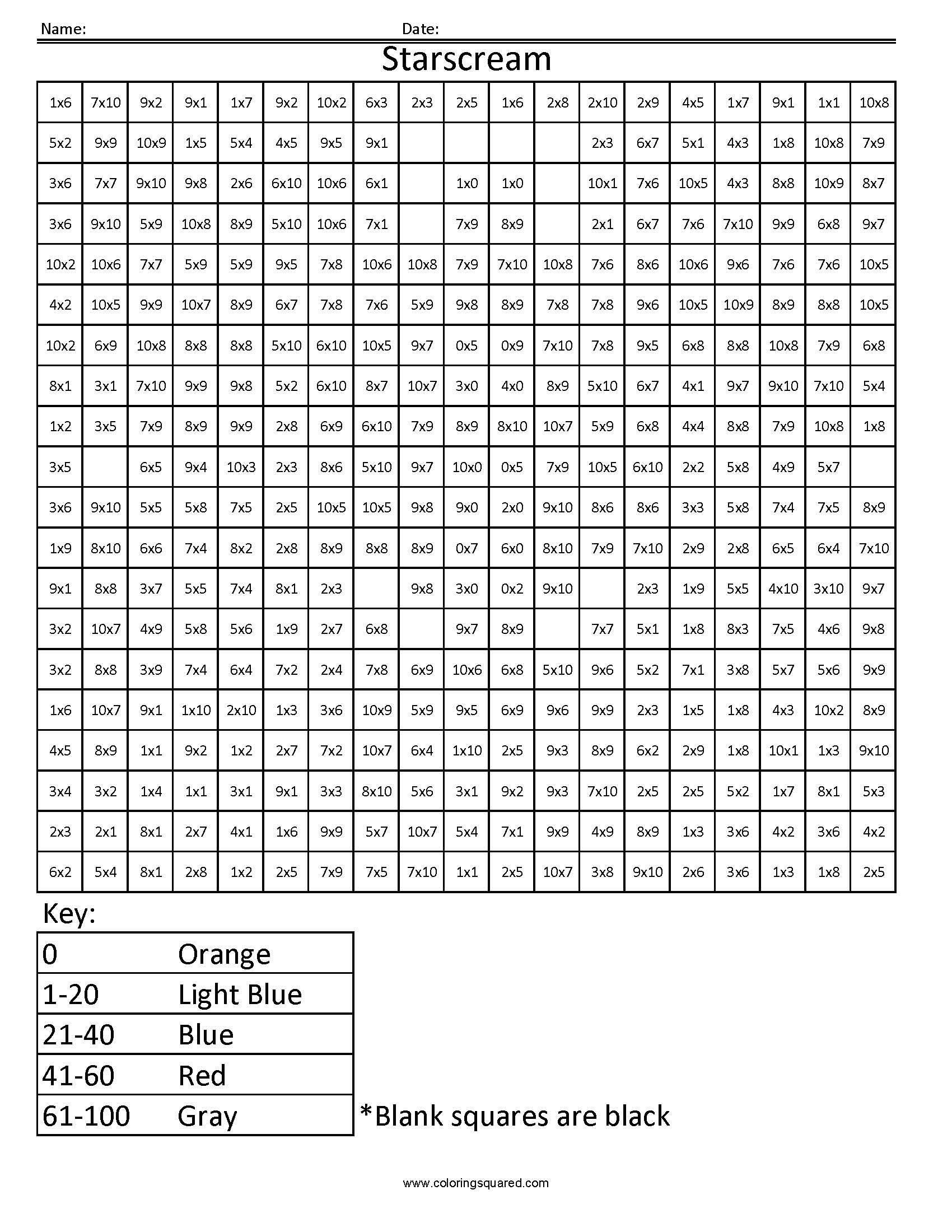 Free Printable Multiplication Mystery Picture Worksheets - Printable 