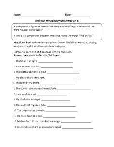 13 Best Images of Simile Worksheets For Teachers - Second Grade Simile