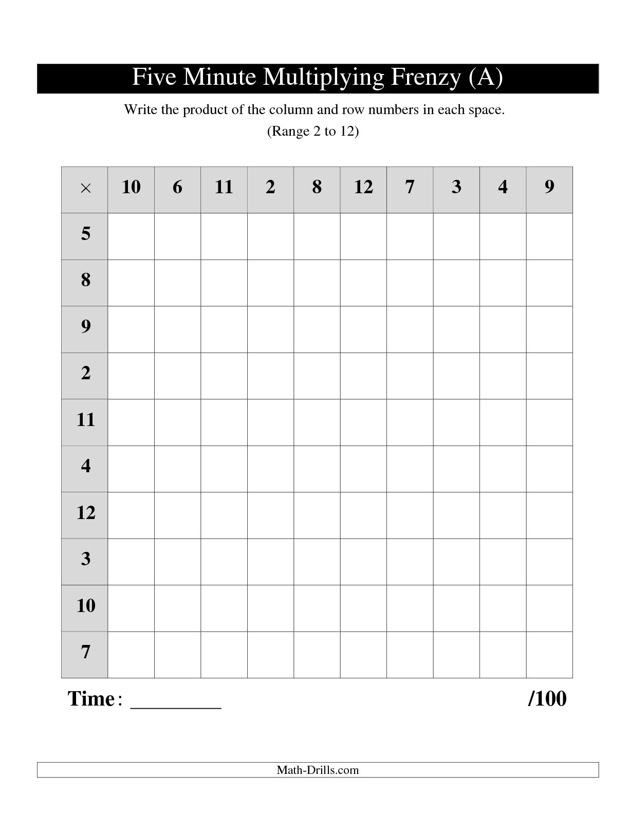 13 Best Images Of Mad Minute Addition Worksheets 2 Minute Math Worksheets Mad Minute Math 