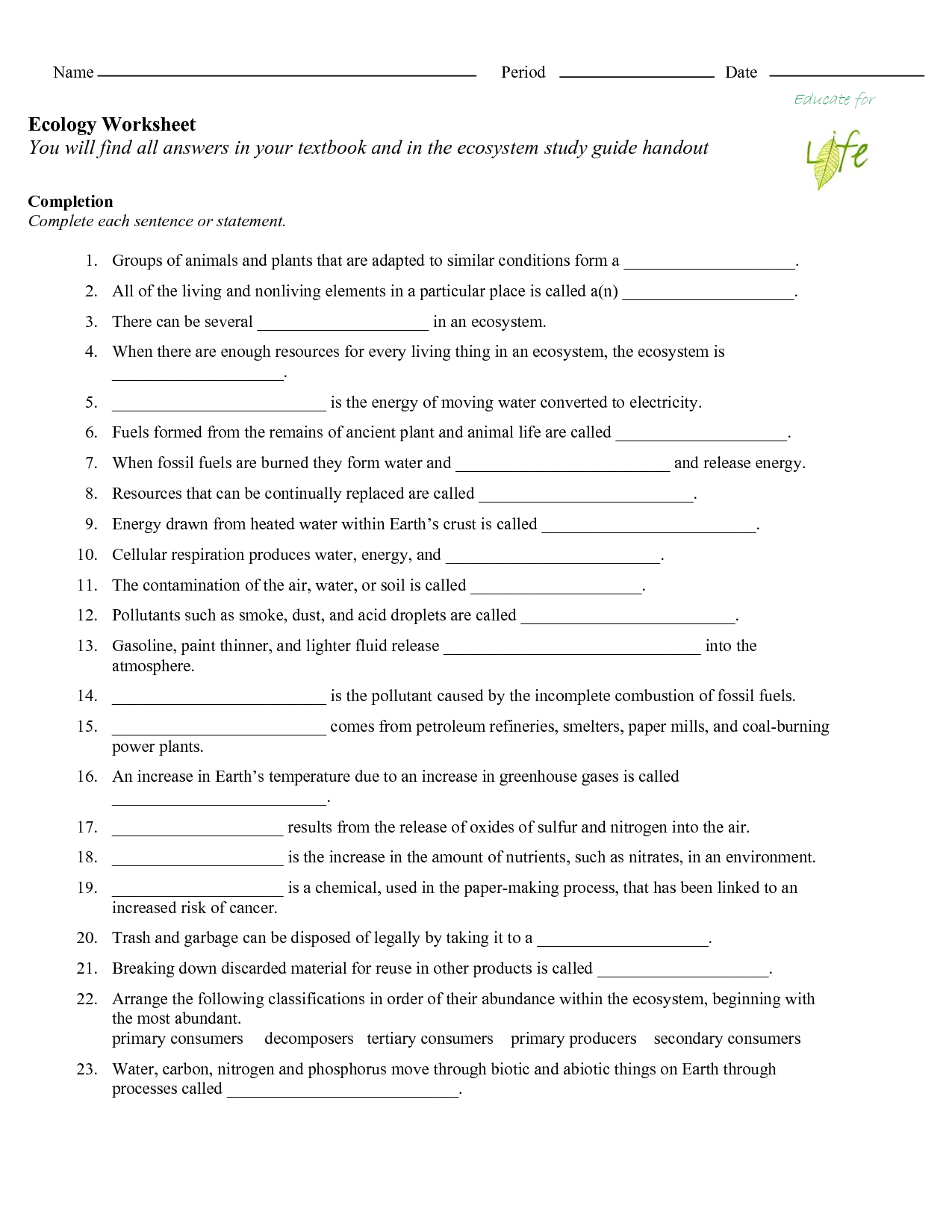 15 Best Images Of Carbon Oxygen Cycle Student Worksheets Carbon Cycle 