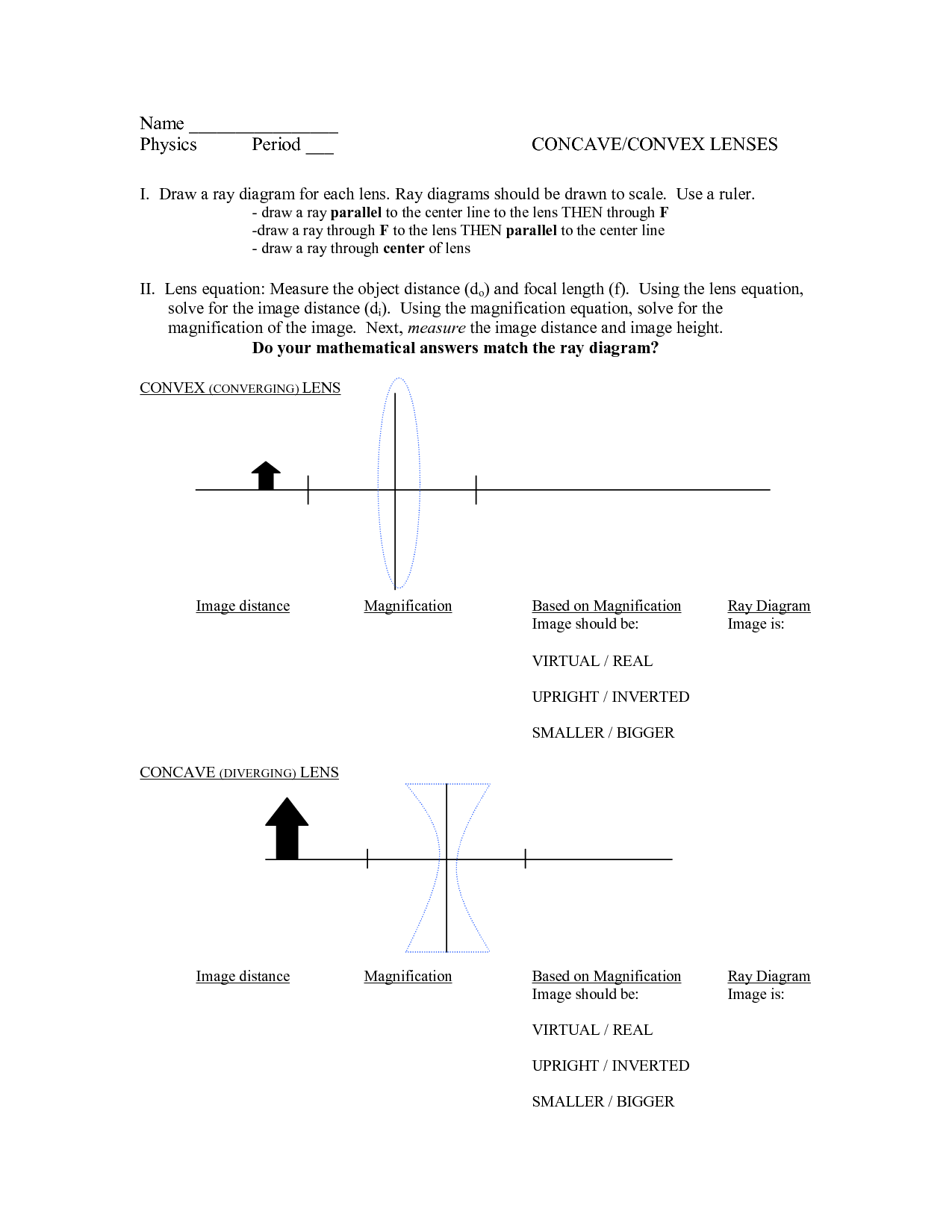 17 Best Images Of Mirrors And Lenses Worksheet Concave Mirror Ray 