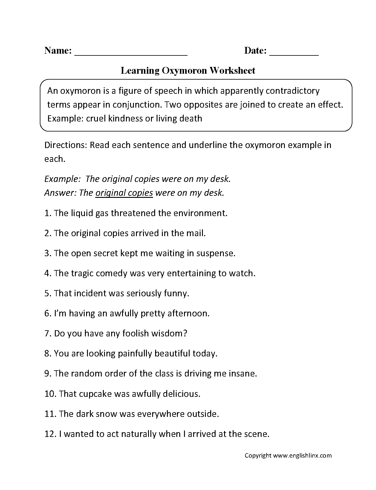 Color By Number Worksheets Figurative Language