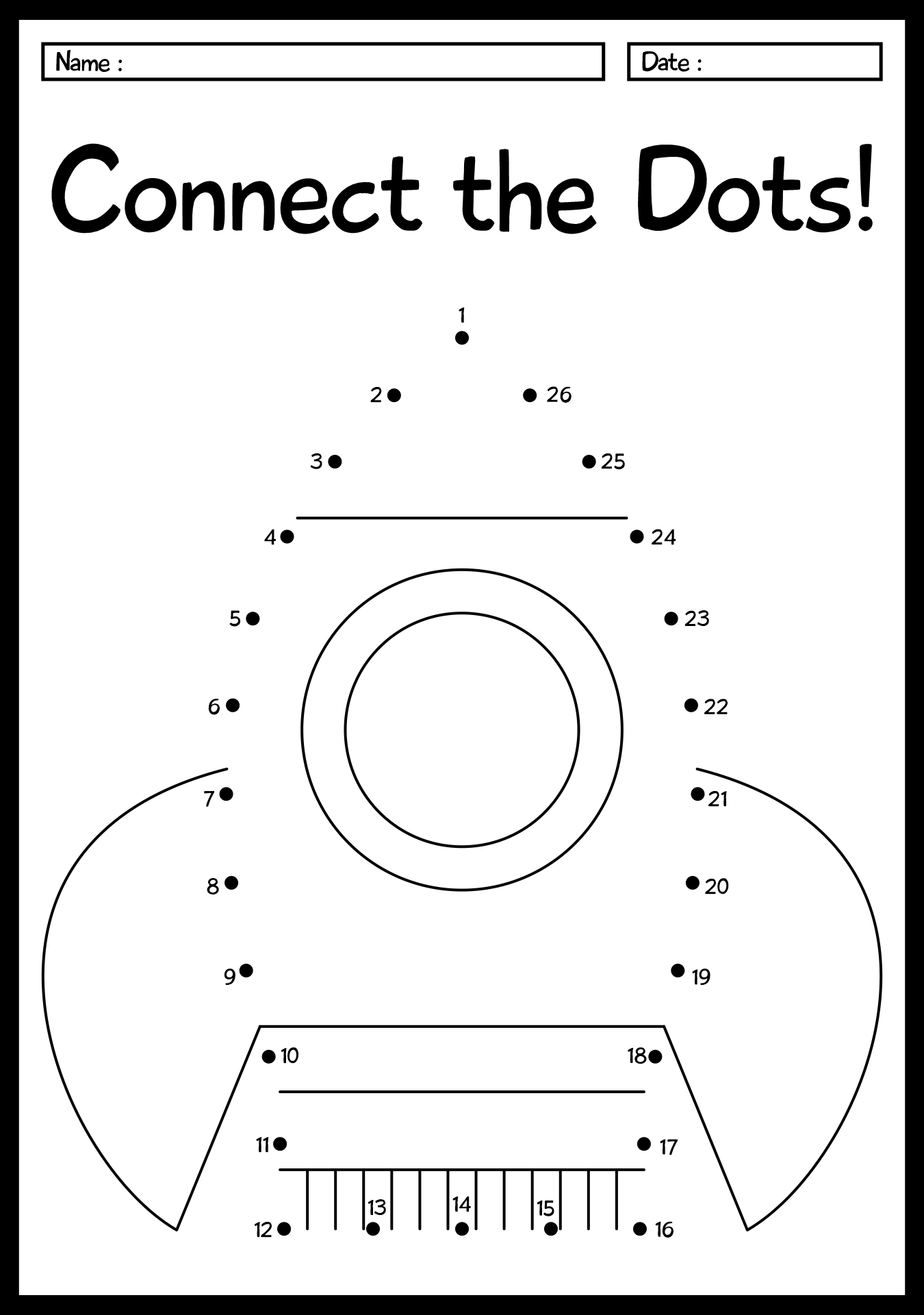 First Grade Connect the Dots Worksheet