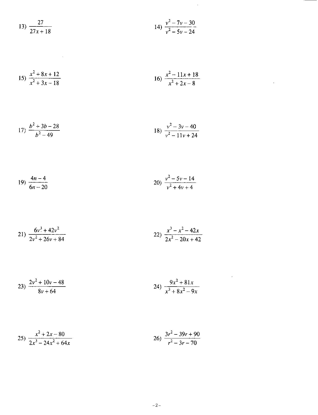 14 Best Images Of Pre Algebra Fraction Worksheets Pre Algebra Equations Worksheets 7th Grade