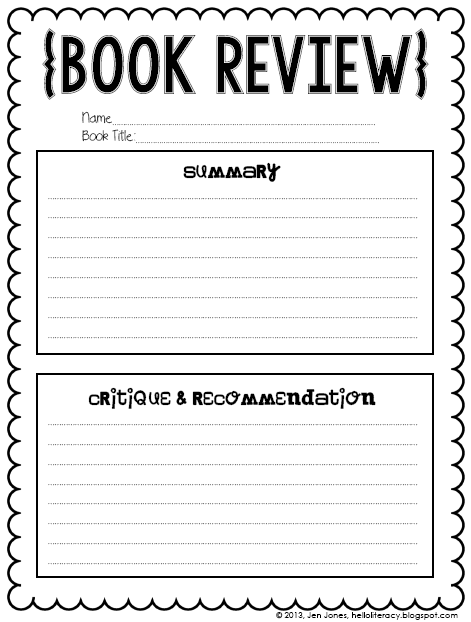 11 Best Images Of Book Recommendation Worksheet Writing Book Reviews 