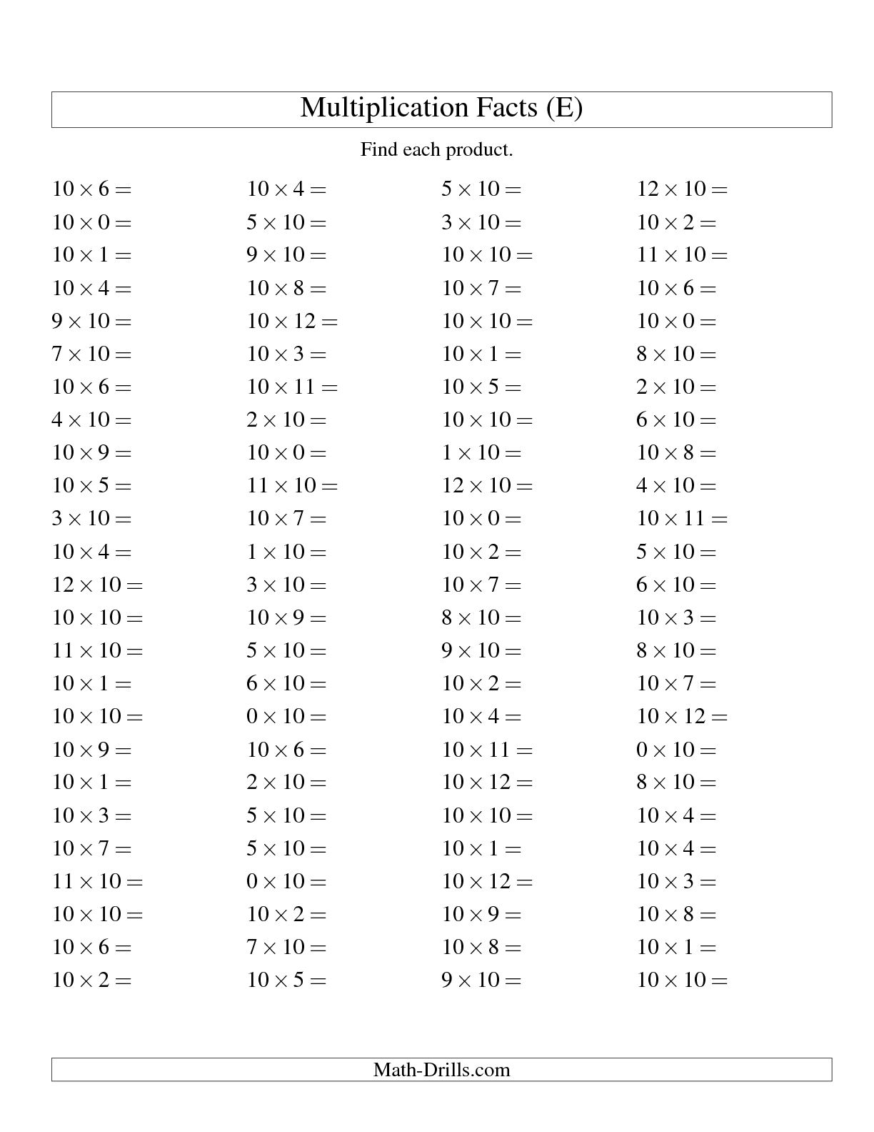 12 Best Images Of 12 X 12 Multiplication Worksheets Multiplication Worksheets 12 Times