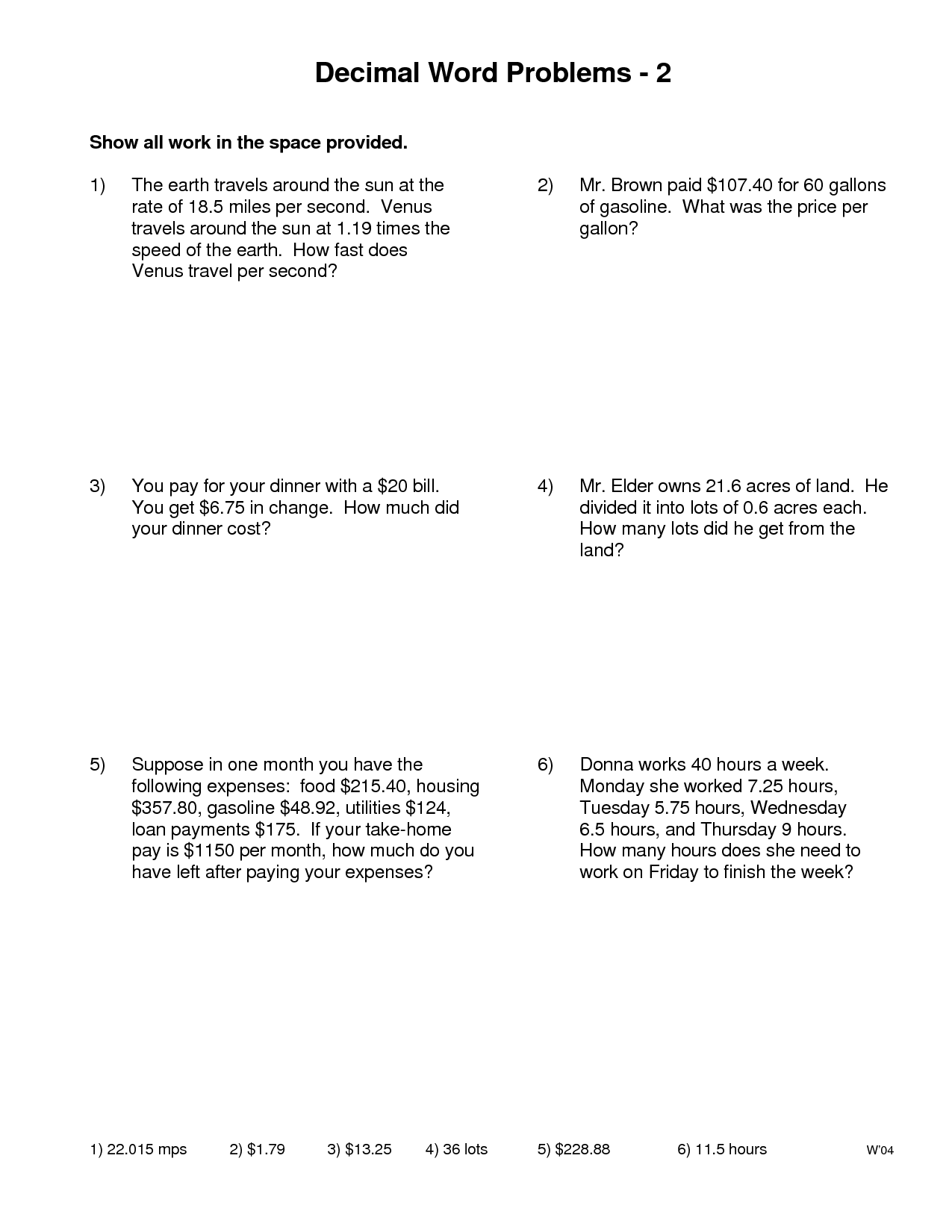 15 Best Images Of Percent Problems Worksheet 5th Grade Word Problems 