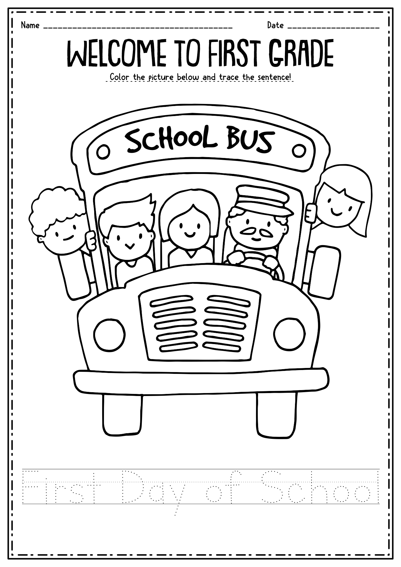 11 Best Images Of First Day Of Kindergarten School Worksheets First 