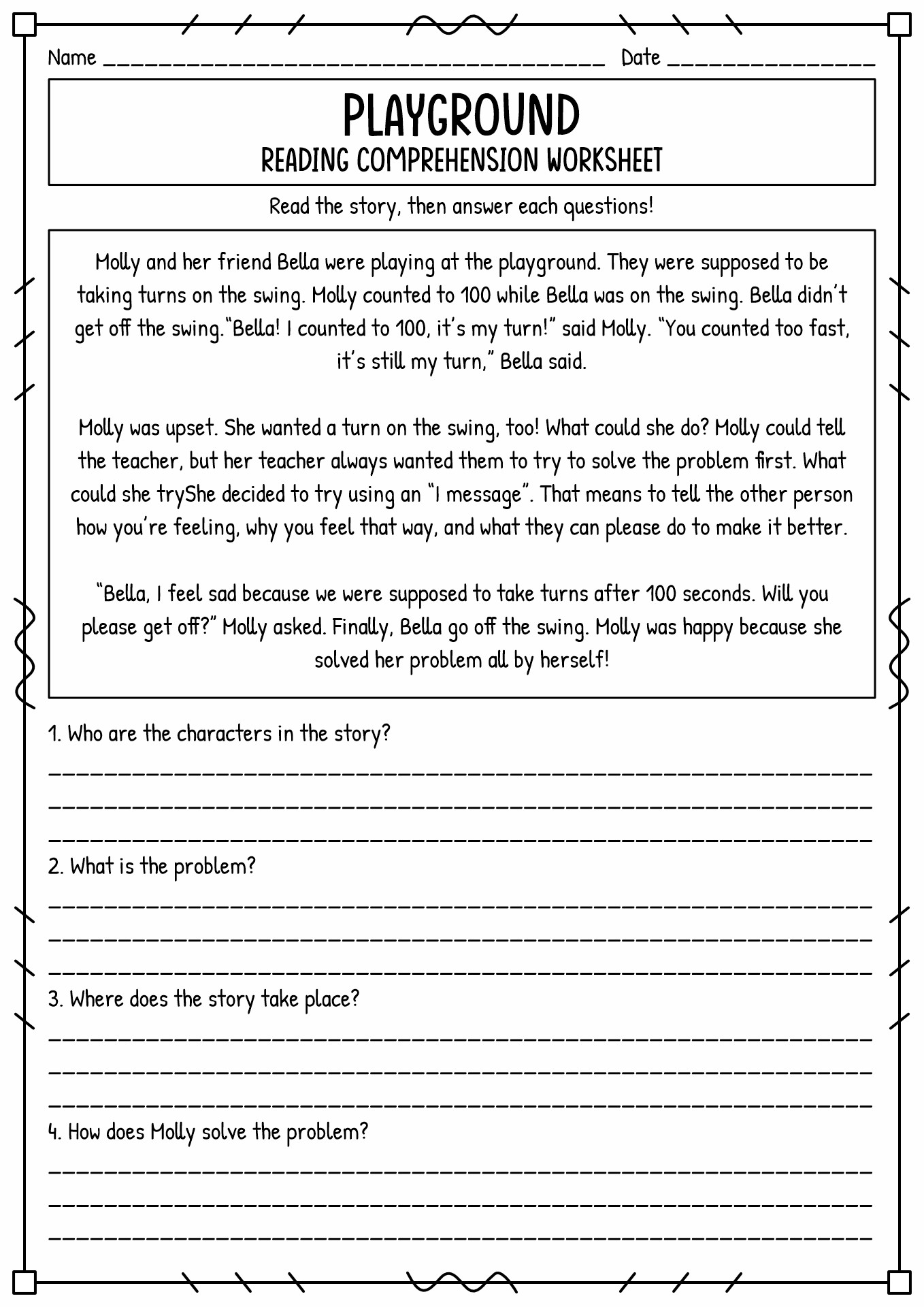 17 Best Images Of Second Grade Short Story Worksheet Main Idea Story Worksheets Creative