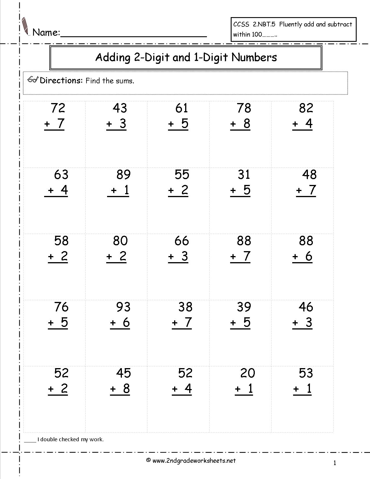 13 Best Images Of Adding To A Number 10 Worksheet Adding Two Digit 