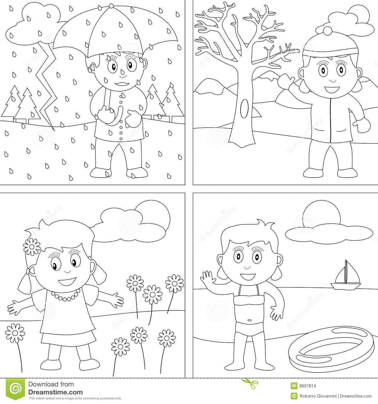 Printable Four Seasons Coloring Pages Printable Word Searches