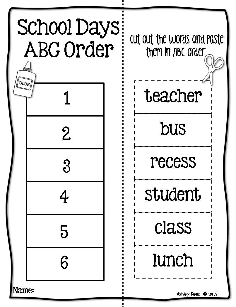 Abc Order Worksheets 1st Grade