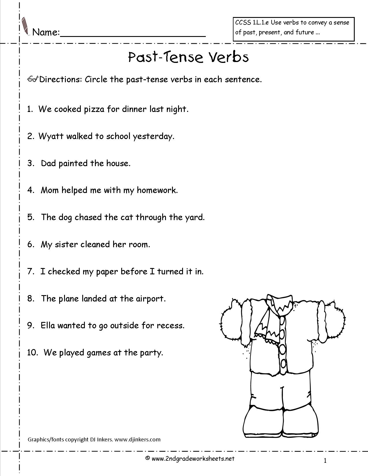 Grade 2 English Past Tense Worksheets